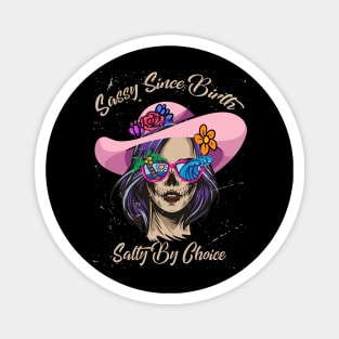 Sassy Since Birth Salty By Choice Skull Beach Sun Magnet